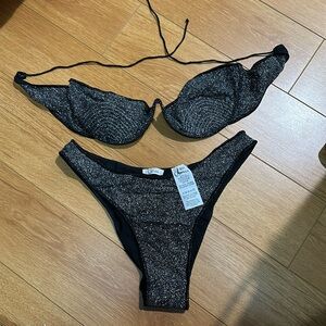 OSÉREE Lumière embellished metallic bikini